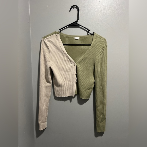Garage Tops - Garage Green/Cream Ribbed Knit Top